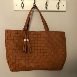 Merona Camel Colored Large Tote with Tassels